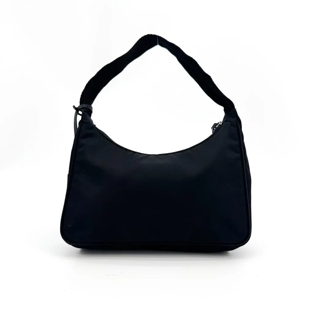 Prada Re-Edition 2000 Re-Nylon Mini Bag Black Black Polyamide Good - Back View