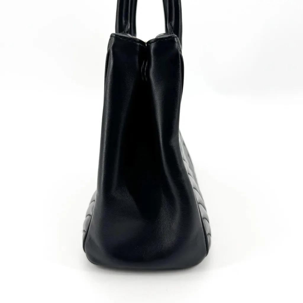 Prada Diagramme Medium Leather Tote Bag Black Gold Black Leather Very good - Model View