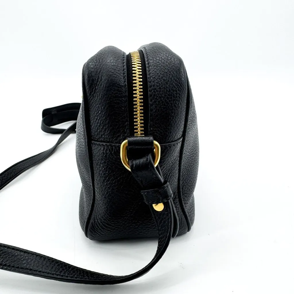 Prada Vitello Phenix Leather Camera Bag Black Gold Black Leather Very good - Inside View