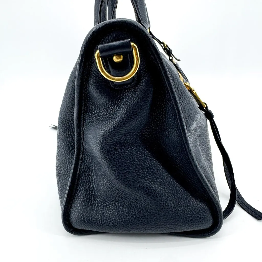 Prada Vitello Phenix Tote Bag Navy Gold Navy Leather Good - Box View