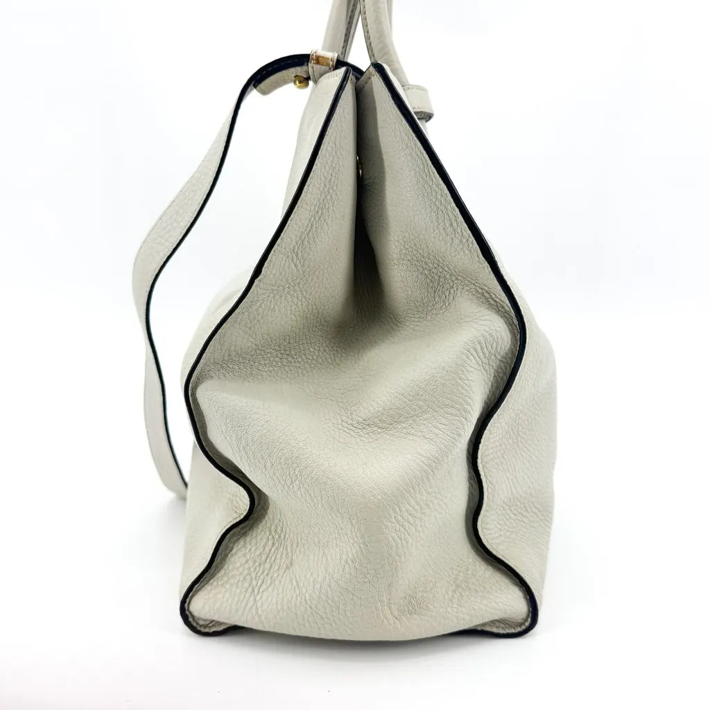 Prada Vitello Phenix Tote Bag Talco MultiColor Leather Fair - Model View