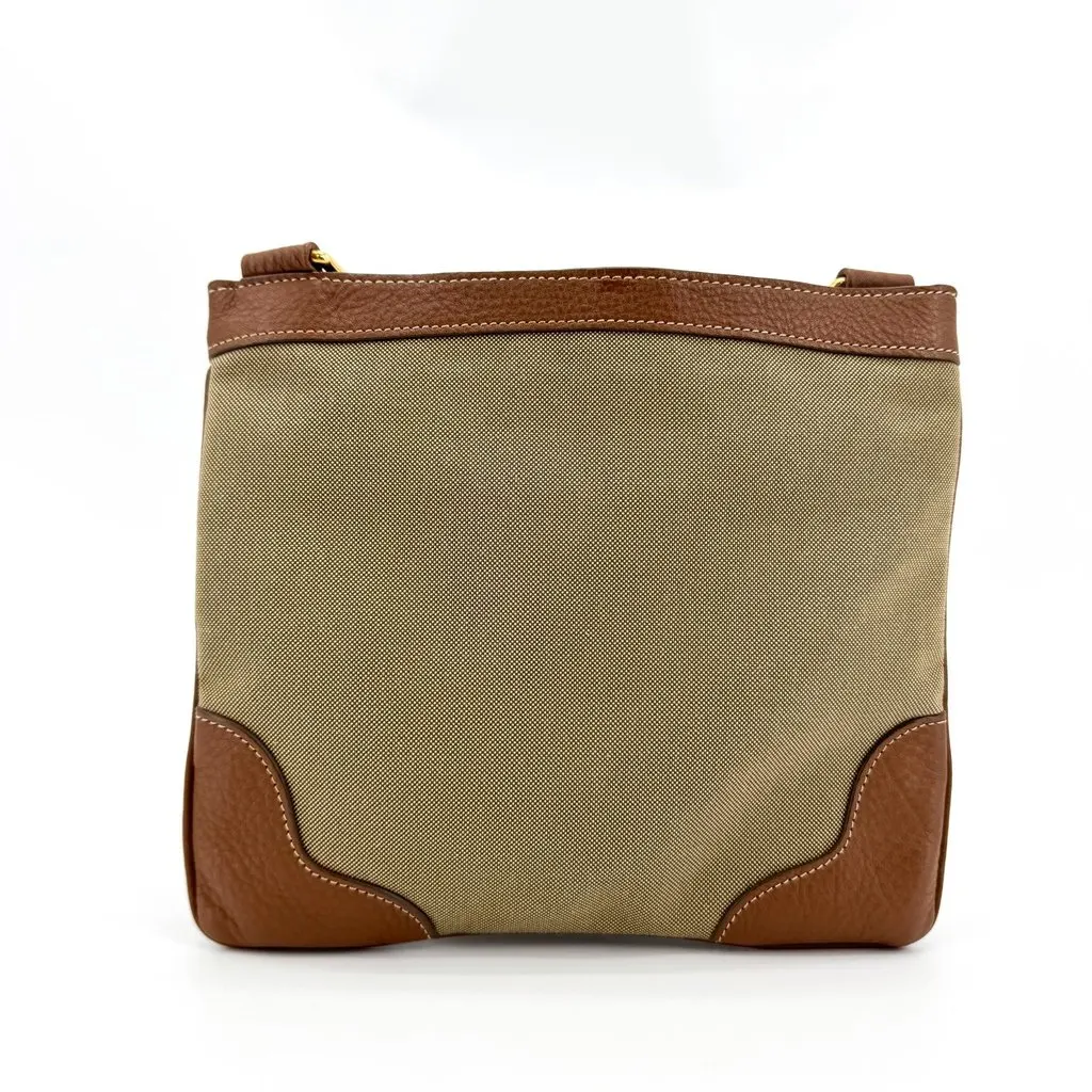 Prada Logo Jacquard Flat Crossbody Bag Corda Bruciato Beige Canvas Very good - Inside View