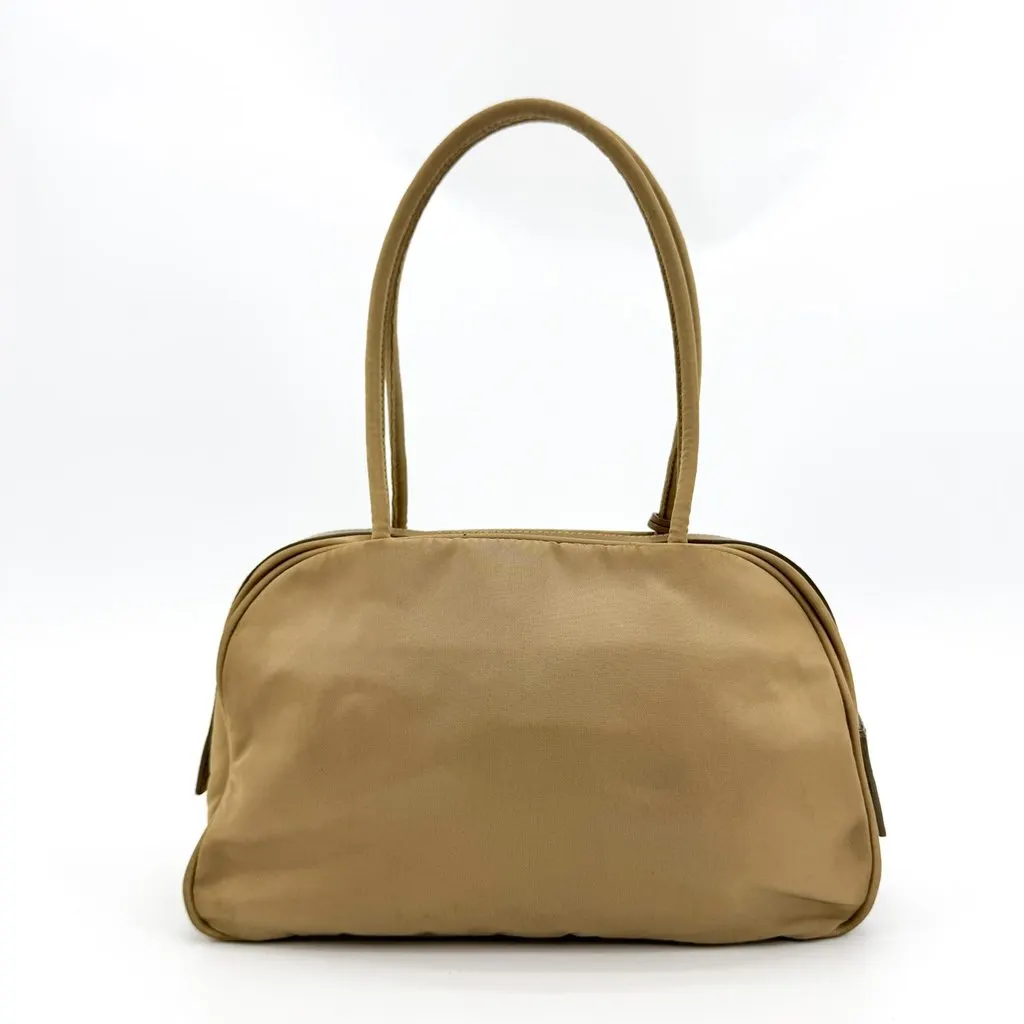 Prada Tessuto Nylon Shoulder Bag Beige Beige Polyamide Fair - Back View