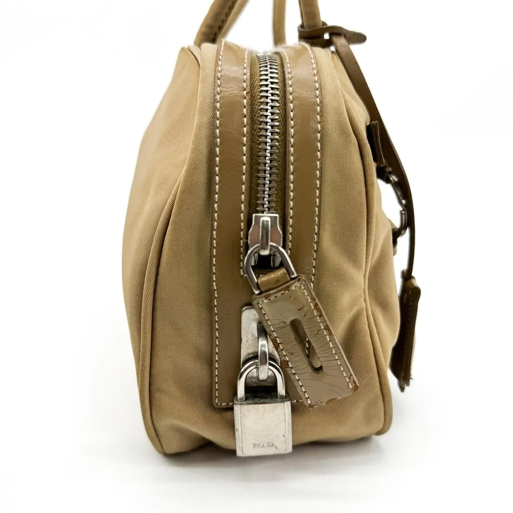 Prada Tessuto Nylon Shoulder Bag Beige Beige Polyamide Fair - Model View