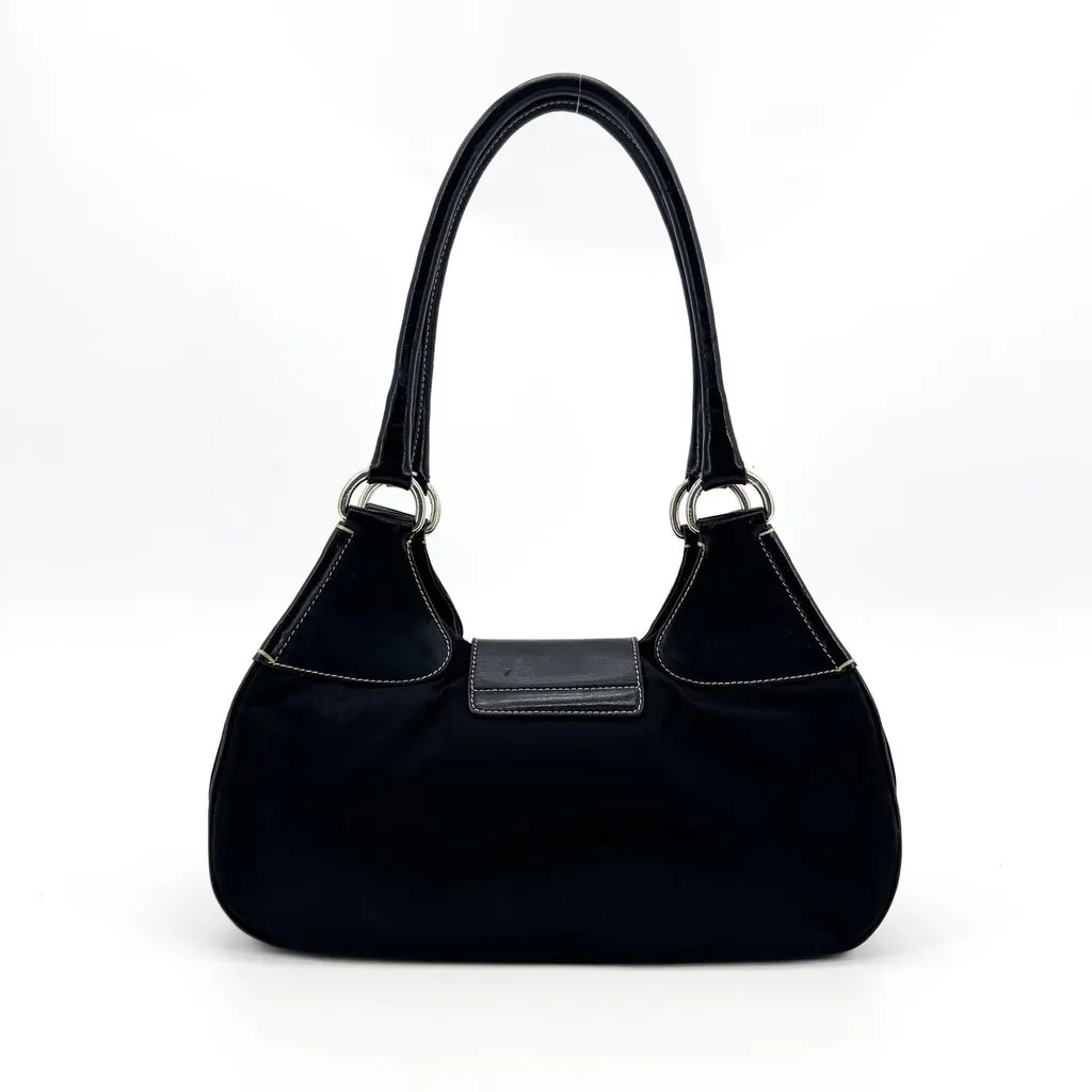 Prada Tessuto Nylon Leather Shoulder Bag Black Black Polyamide Good - Inside View
