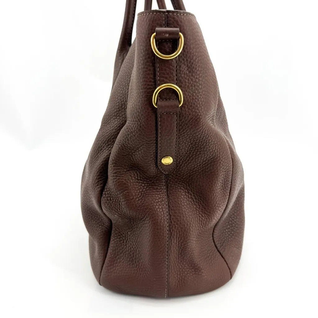 Prada Vitello Phenix Tote Bag Brown Brown Leather Good - Model View