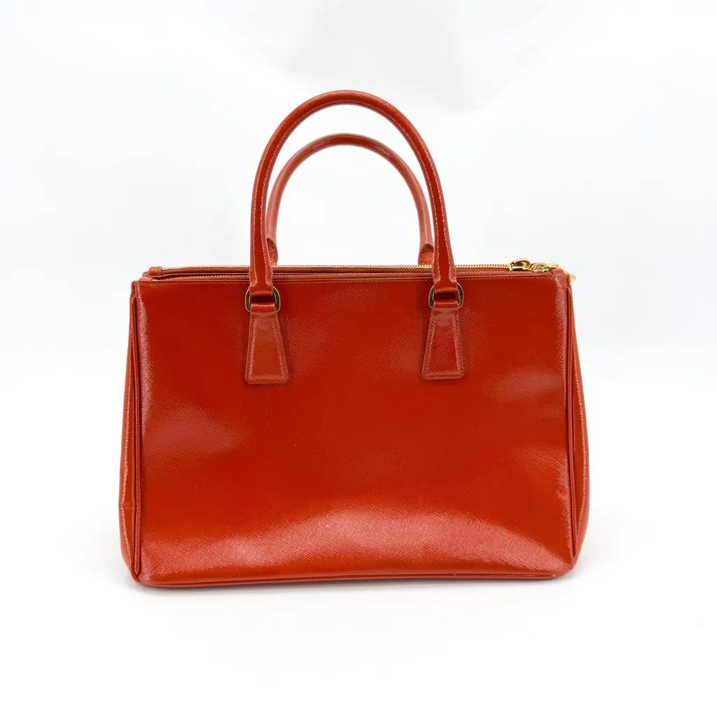 Prada Saffiano Galleria Medium Tote Bag Red Red Leather Good - Inside View