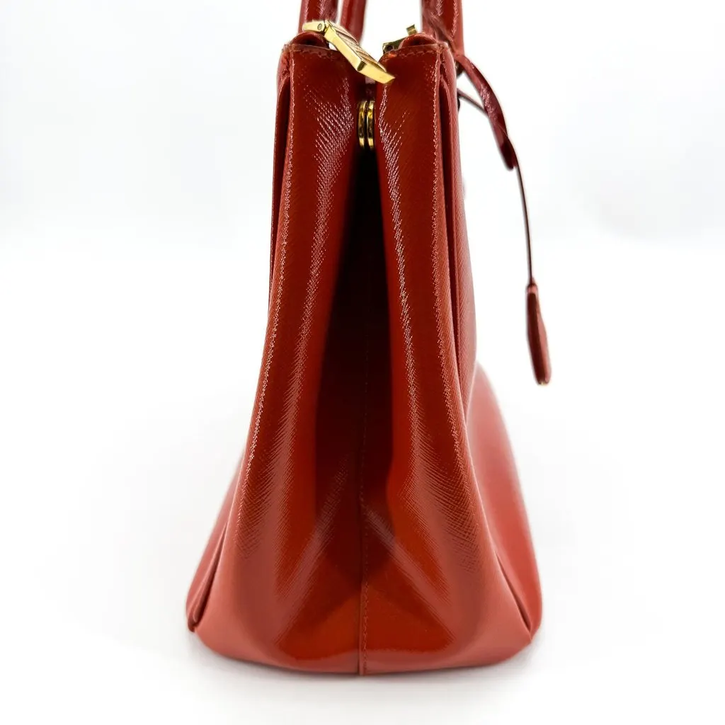 Prada Saffiano Galleria Medium Tote Bag Red Red Leather Good - Box View