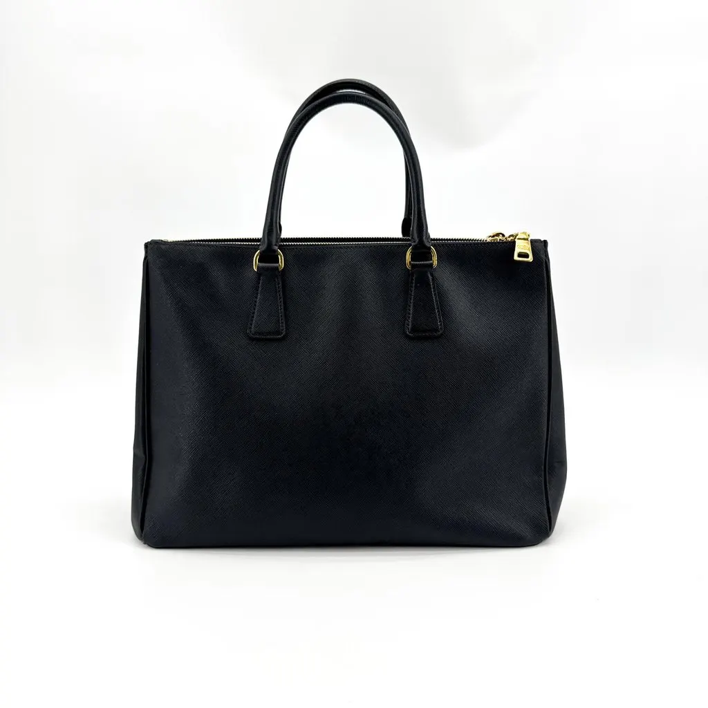 Prada Galleria Saffiano Leather Medium Bag Black Gold Black Leather Very good - Inside View