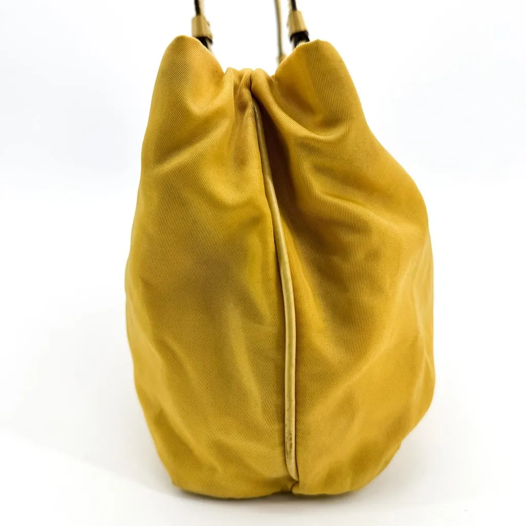 Prada Tessuto Nylon Shoulder Bag Yellow Yellow Polyamide Fair - Inside View