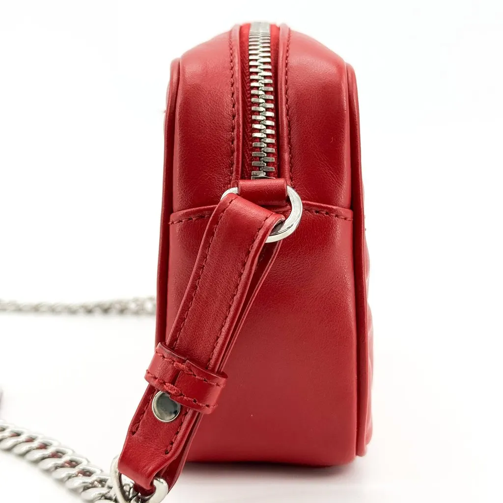 Prada Diagramme Leather Camera Bag Red Red Leather Very good - Box View