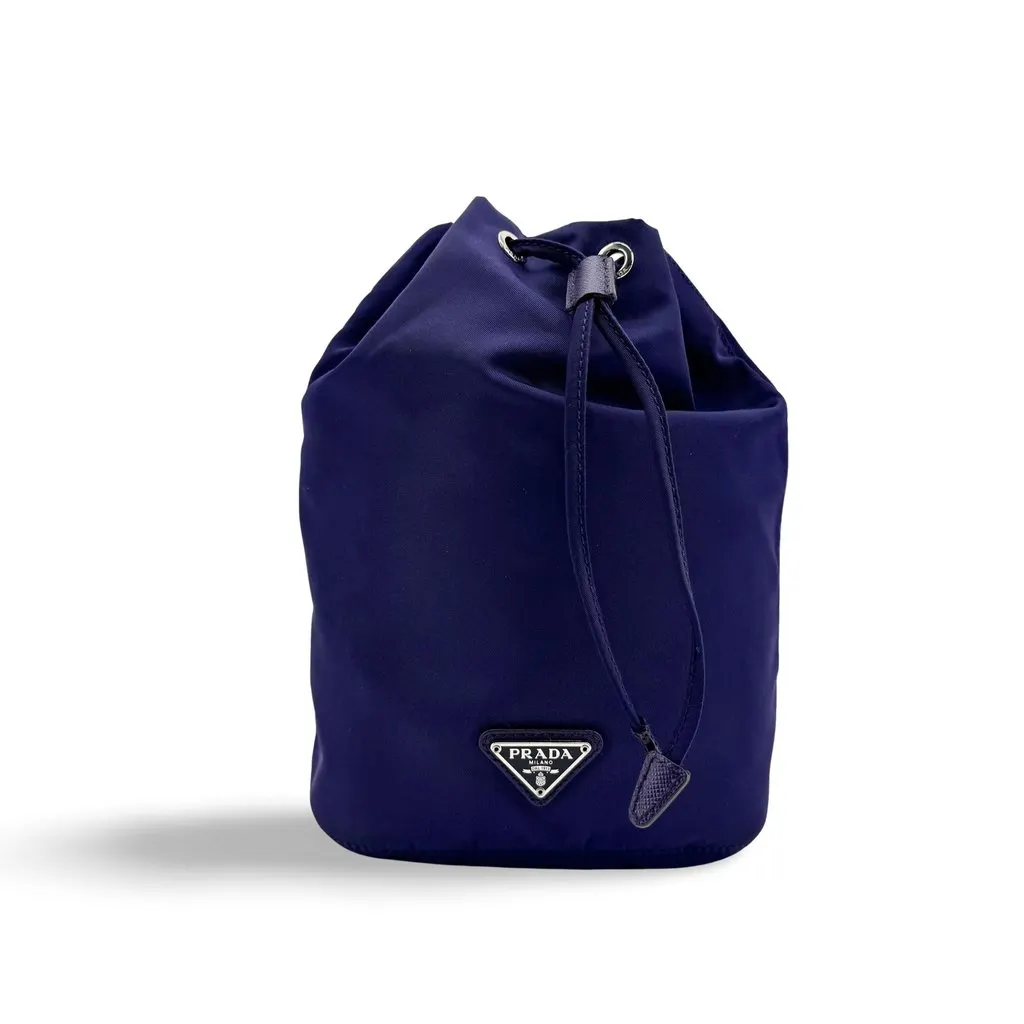 Prada Re-Nylon Pouch Navy Navy Polyamide Good - Front View