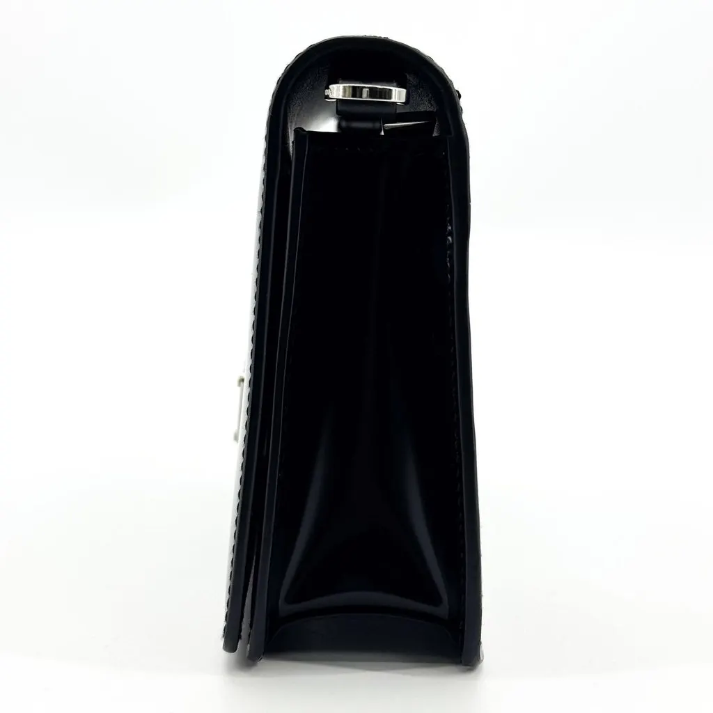 Prada Brushed Leather Mini Shoulder Bag Black Black Leather Good - Model View