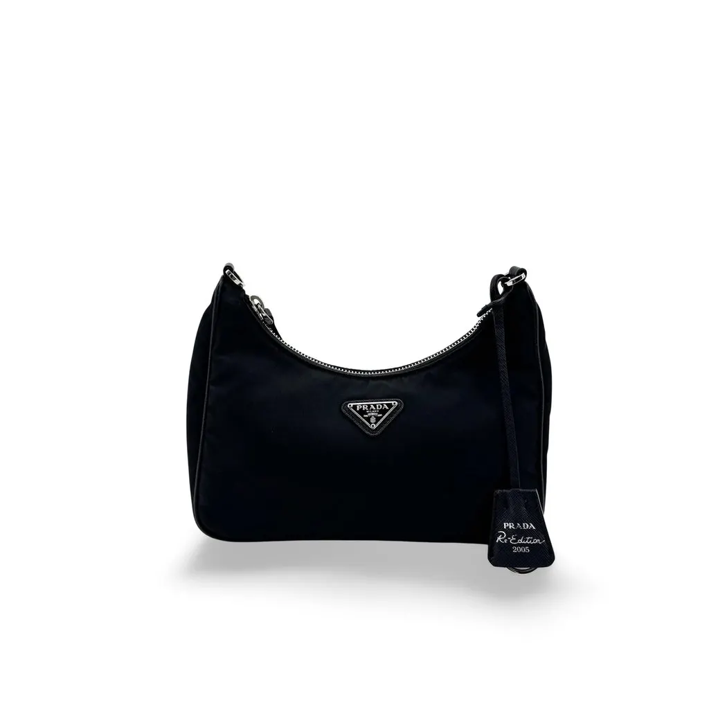 Prada Re-Nylon Re-Edition 2005 Mini Shoulder Bag Black Black Polyamide Good - Front View