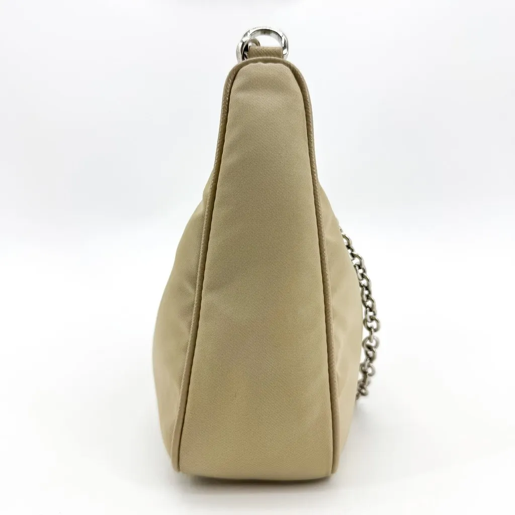 Prada Re-Nylon Re-Edition 2005 Mini Bag Beige Beige Polyamide Good - Model View
