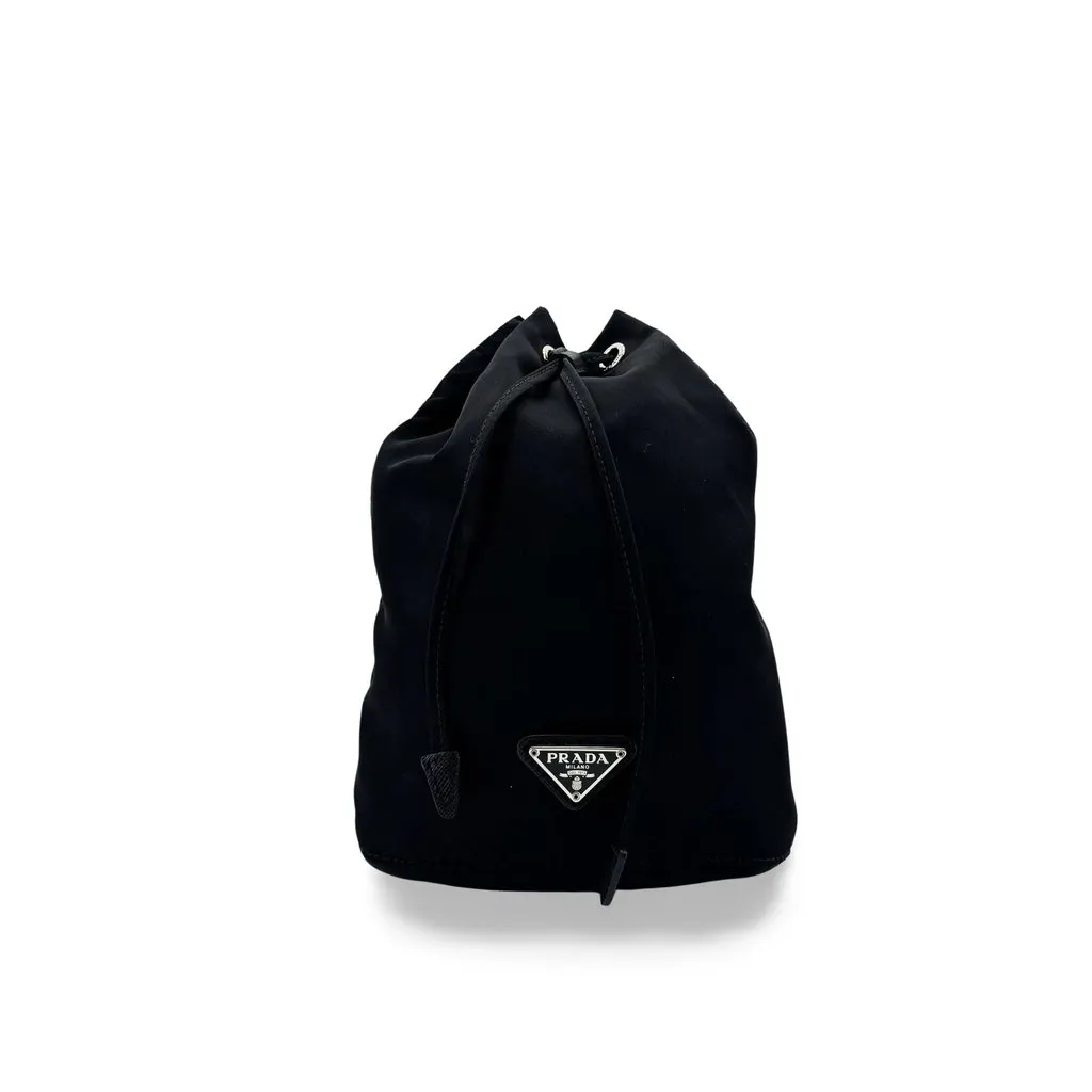 Prada Re-Nylon Drawstring Pouch Black