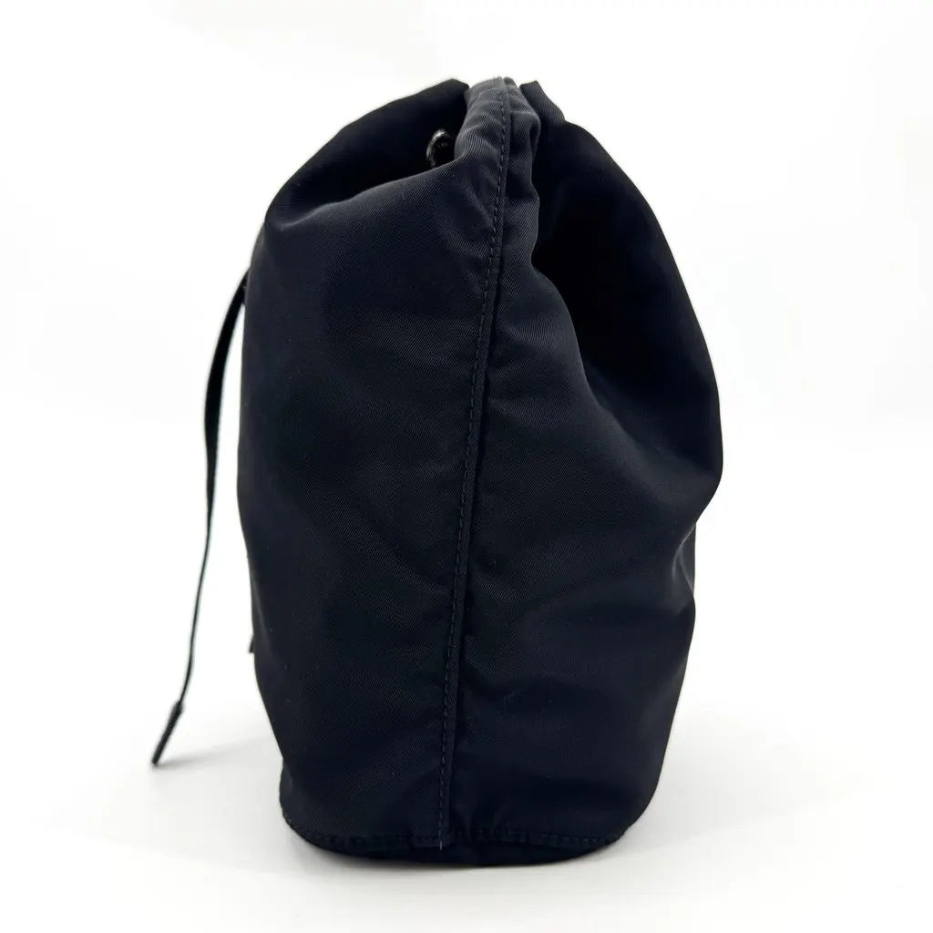 Prada Re-Nylon Drawstring Pouch Black Black Polyamide Good - Inside View