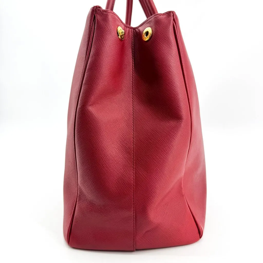 Prada Saffiano Galleria Lux Tote Bag Red Red Leather Good - Inside View
