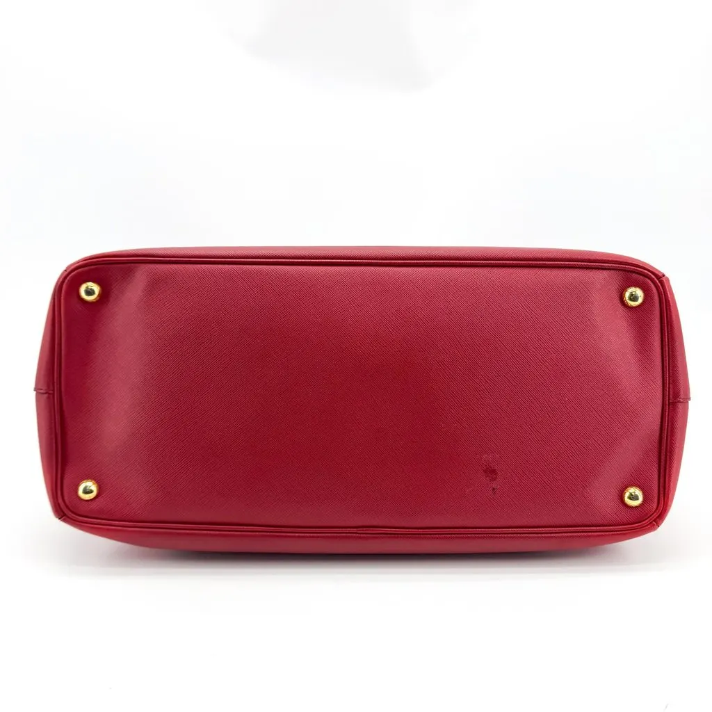 Prada Saffiano Galleria Lux Tote Bag Red Red Leather Good - Box View