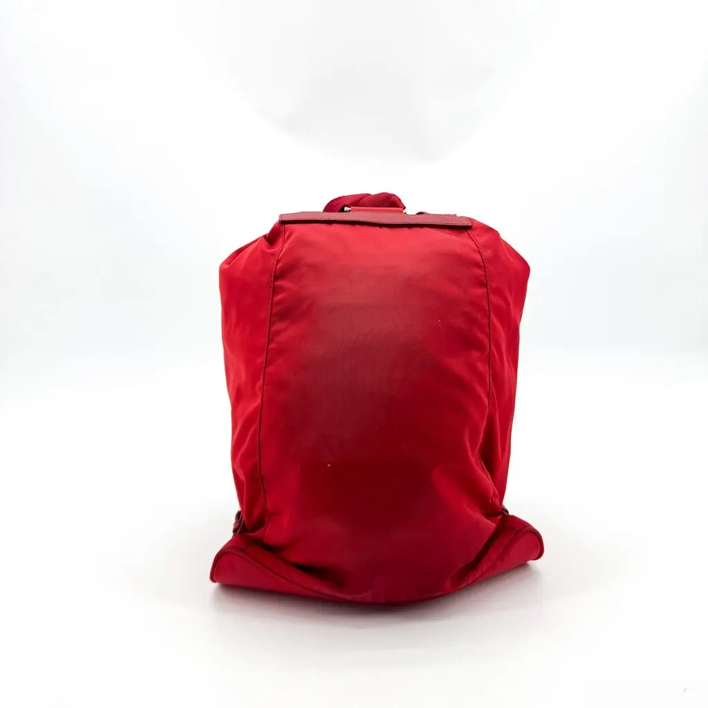 Prada Re-Nylon Small Backpack Red Red Polyamide Good - Back View