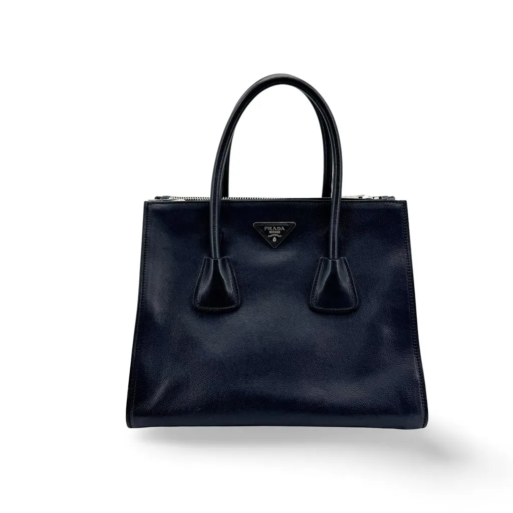 Prada Vitello Soft Leather Tote Bag Black