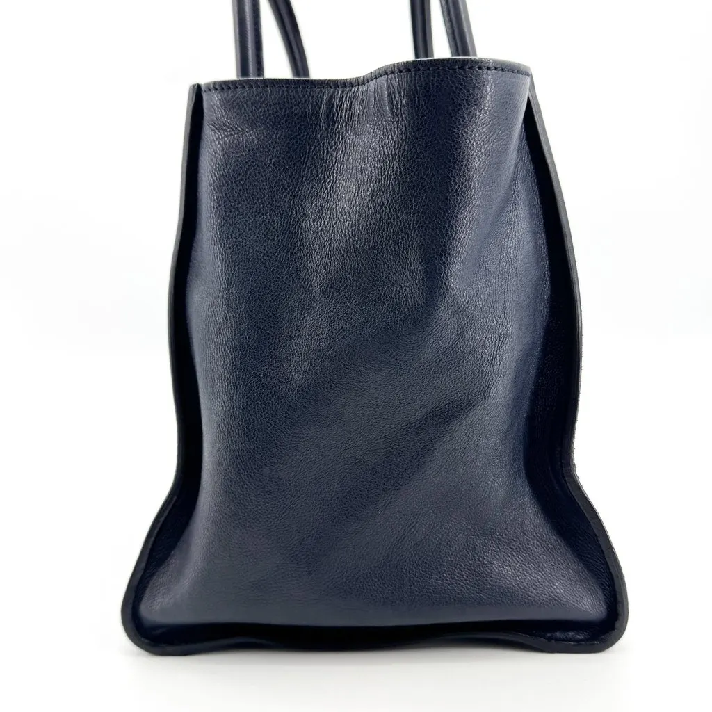 Prada Vitello Soft Leather Tote Bag Black Black Leather Good - Model View