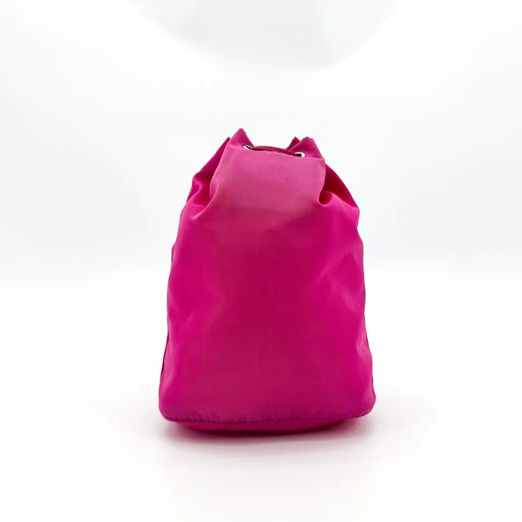 Prada Re-Nylon Drawstring Pouch Pink Pink Polyamide Good - Back View