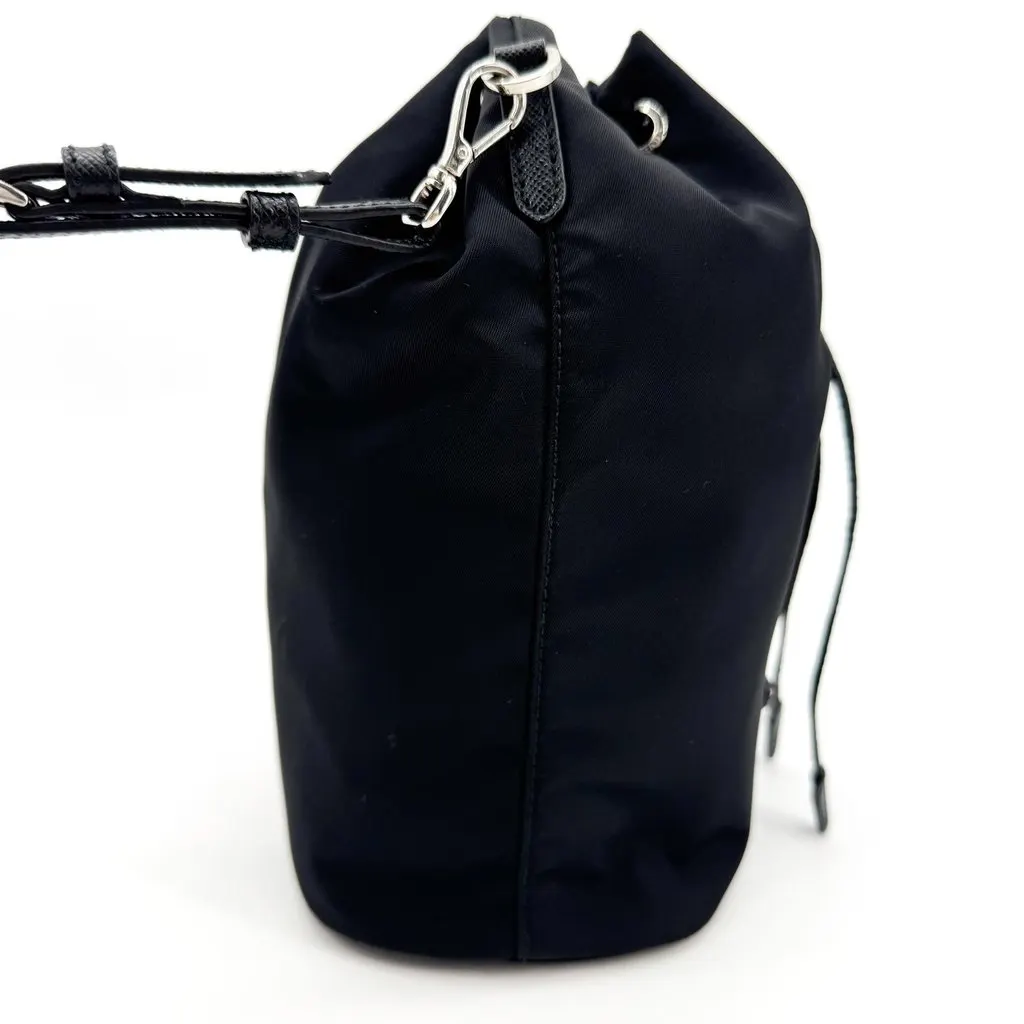 Prada Re-Nylon Bucket Pouch Black Black Polyamide Good - Box View