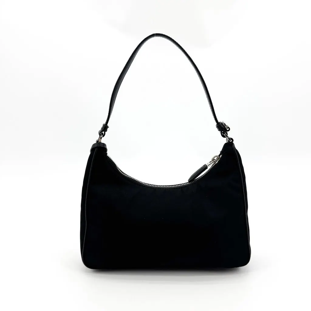 Prada Re-Nylon Re-Edition 2005 Mini Shoulder Bag Black Black Polyamide Good - Back View