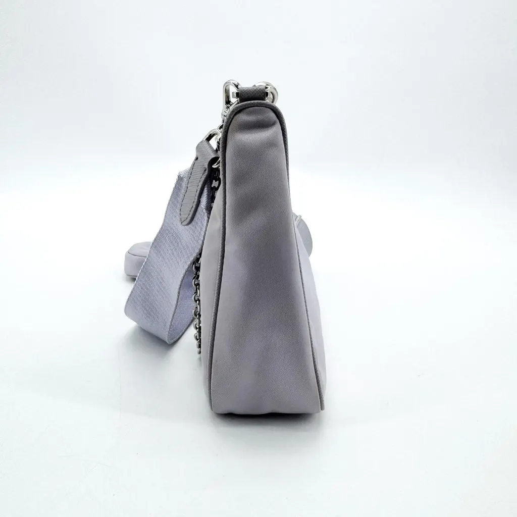 Prada Re-Nylon Re-Edition 2005 Shoulder Bag Gray Purple Purple Polyamide Fair - Inside View