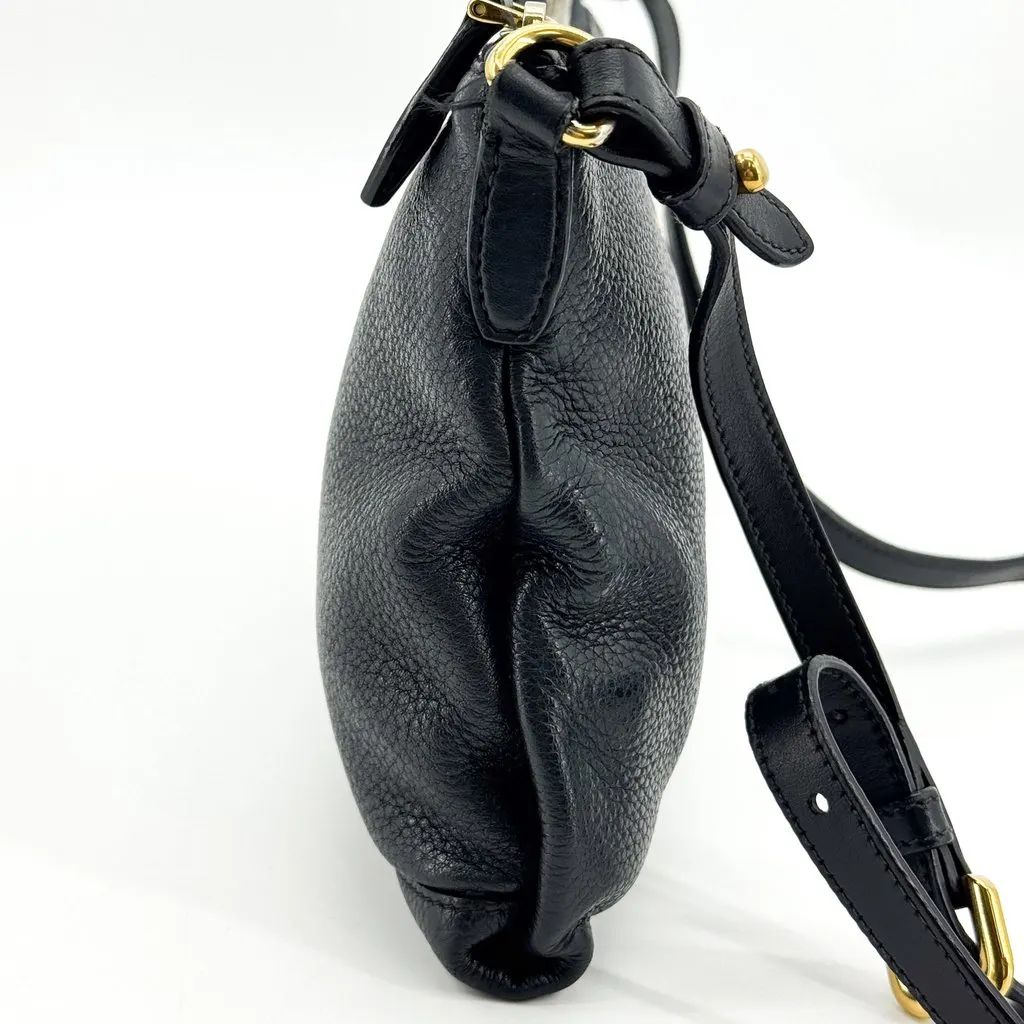 Prada Vitello Phenix Leather Pouch Black Black Leather Good - Box View
