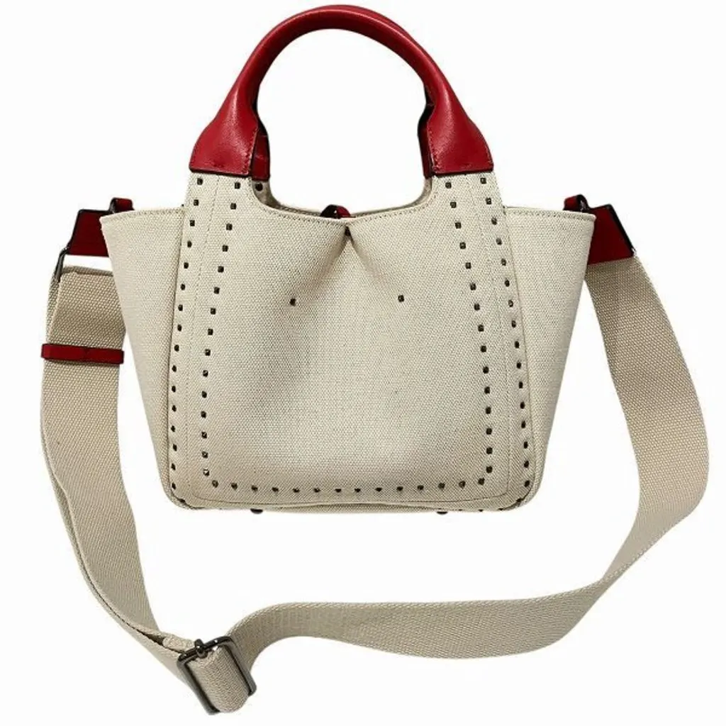 Valentino Atelier Handbag Shoulder Bag Red Canvas Good - Back View