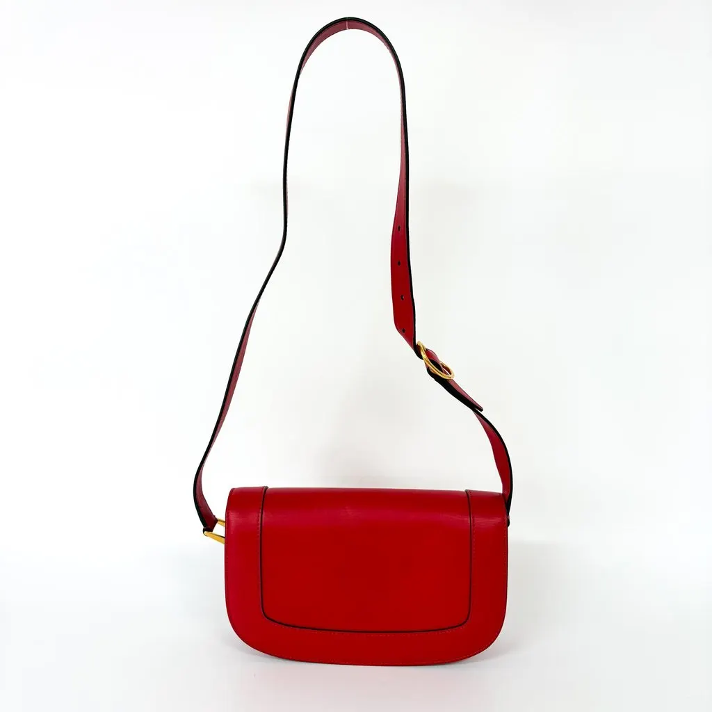 Valentino V-Ring Superbee Crossbody Bag Red Gold Leather Fair - Inside View