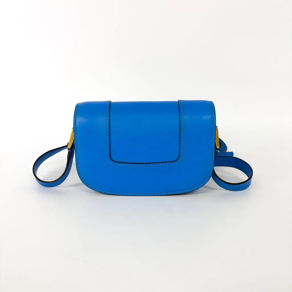 Valentino Superbee Mini Shoulder Bag Blue Blue Leather Good - Back View