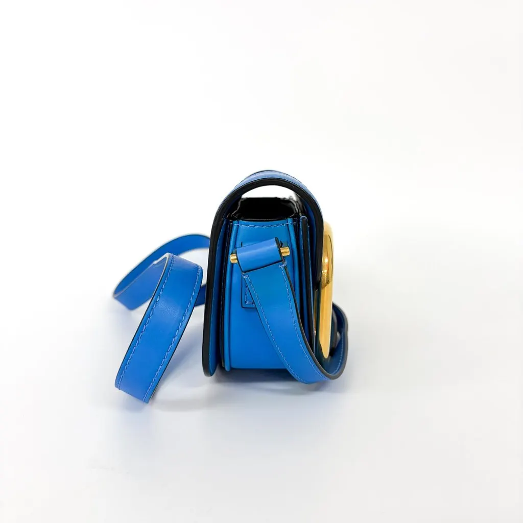 Valentino Superbee Mini Shoulder Bag Blue Blue Leather Good - Model View