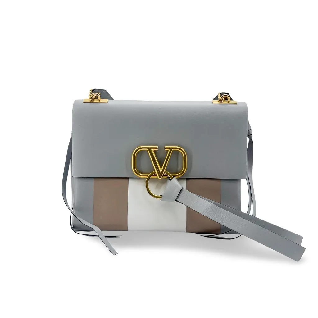 Valentino Garavani V-Ring Medium Shoulder Bag Multicolor MultiColor Leather Fair - Front View