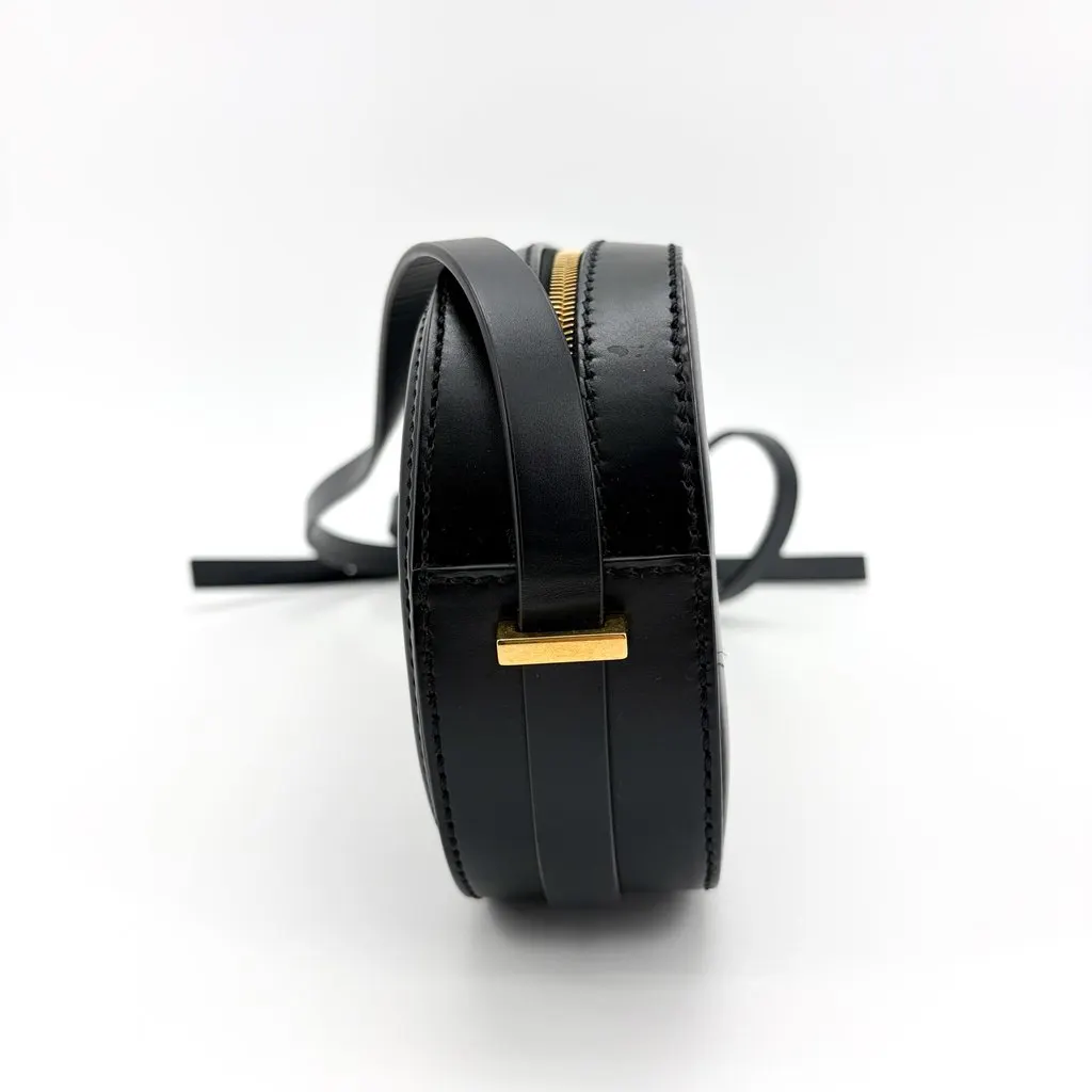 Valentino Garavani V-Logo Signature Oval Leather Shoulder Bag Black Black Leather Very good - Model View
