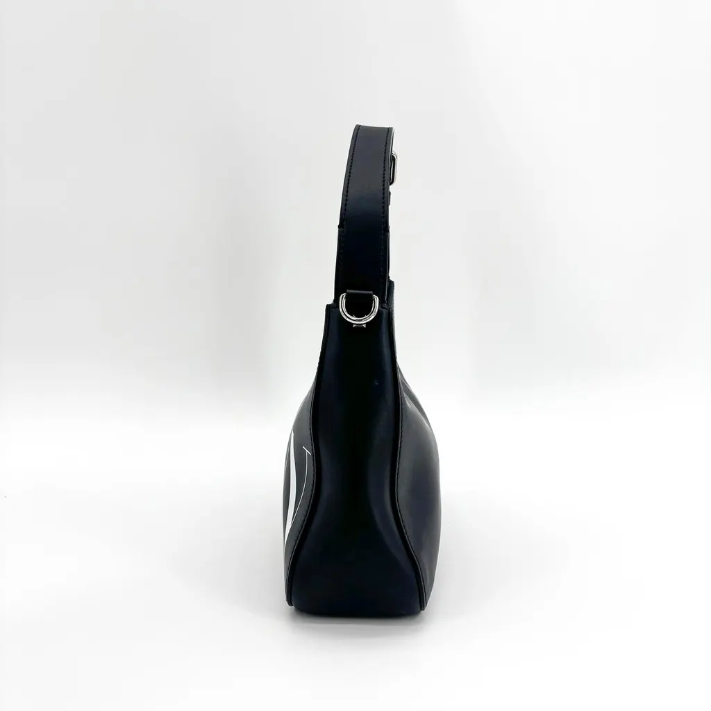 Valentino Garavani VLTN Leather Hobo Bag Black Black Leather Good - Model View