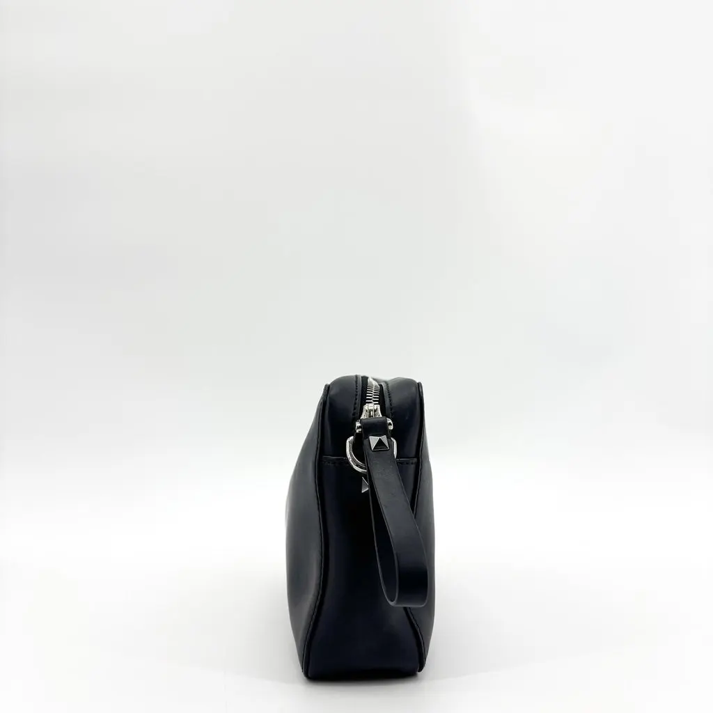 Valentino Garavani VLTN Leather Camera Bag Black Black Leather Good - Model View
