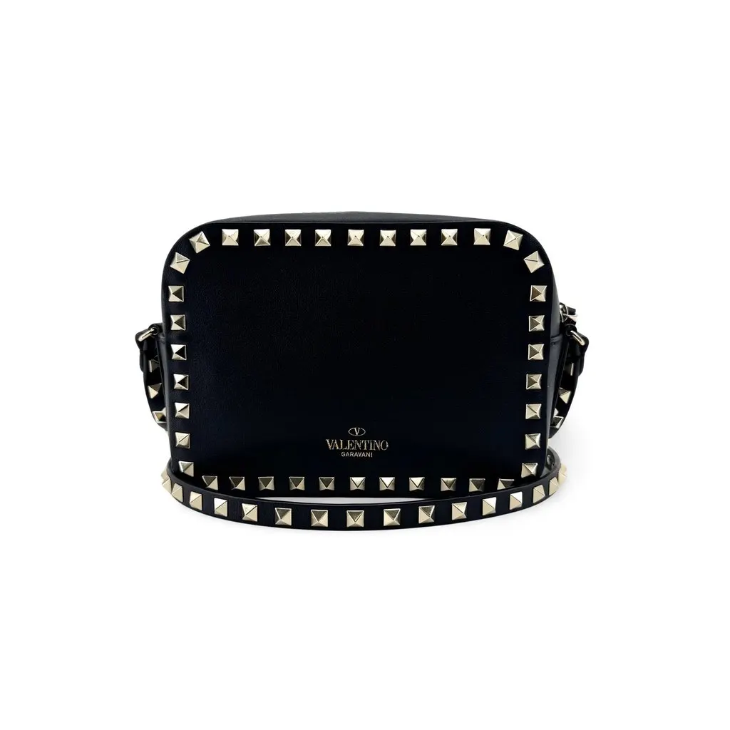Valentino Garavani Rockstud Small Leather Camera Bag Black Black Leather Very good - Front View