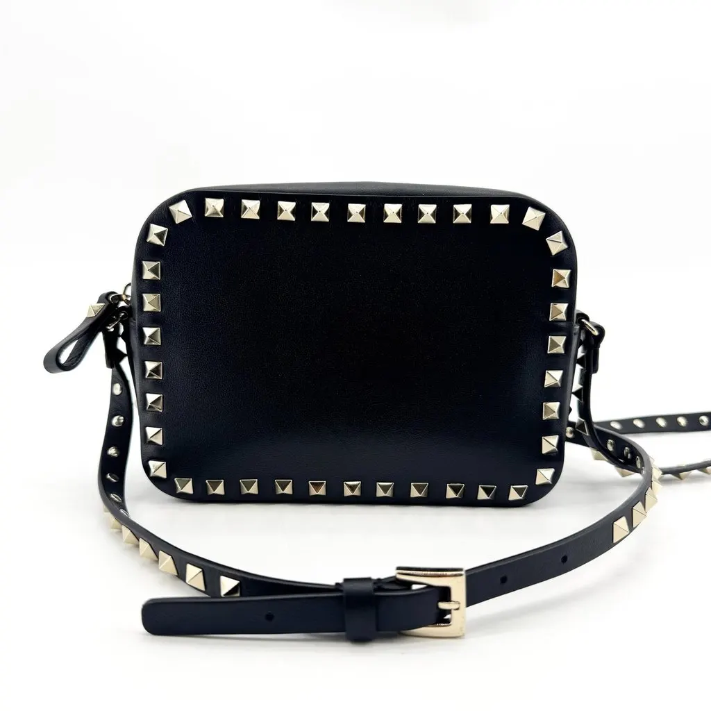 Valentino Garavani Rockstud Small Leather Camera Bag Black Black Leather Very good - Inside View