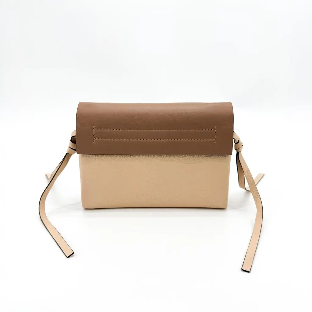 Valentino Garavani Small VRING Shoulder Bag Brown Beige Beige Leather Good - Model View