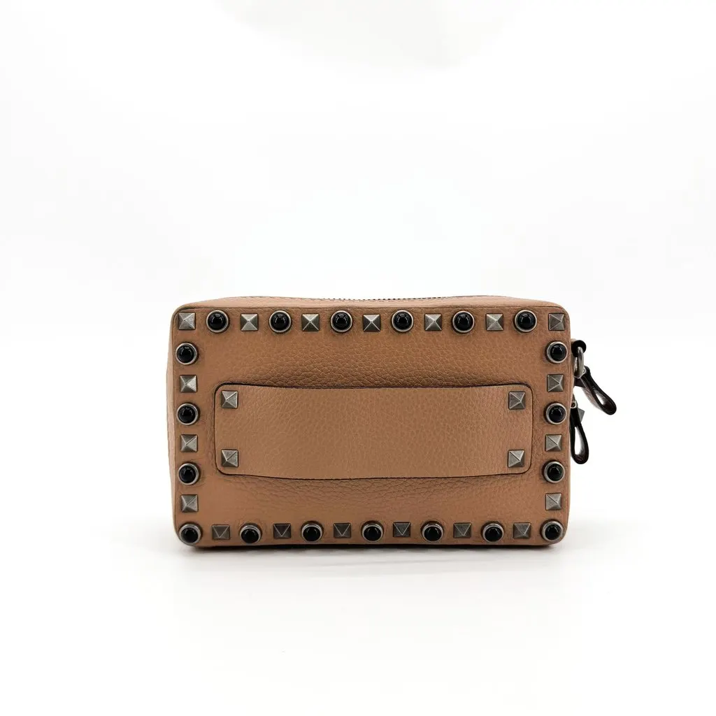 Valentino Garavani Rockstud Rolling Camera Bag Beige Beige Leather Very good - Inside View