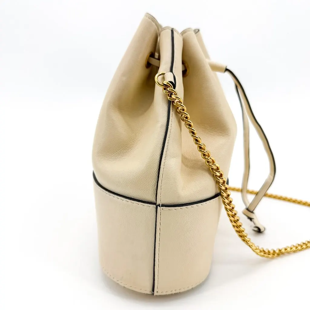 Valentino Garavani VLogo Signature Small Leather Bucket Bag Ivory Beige Leather Fair - Box View