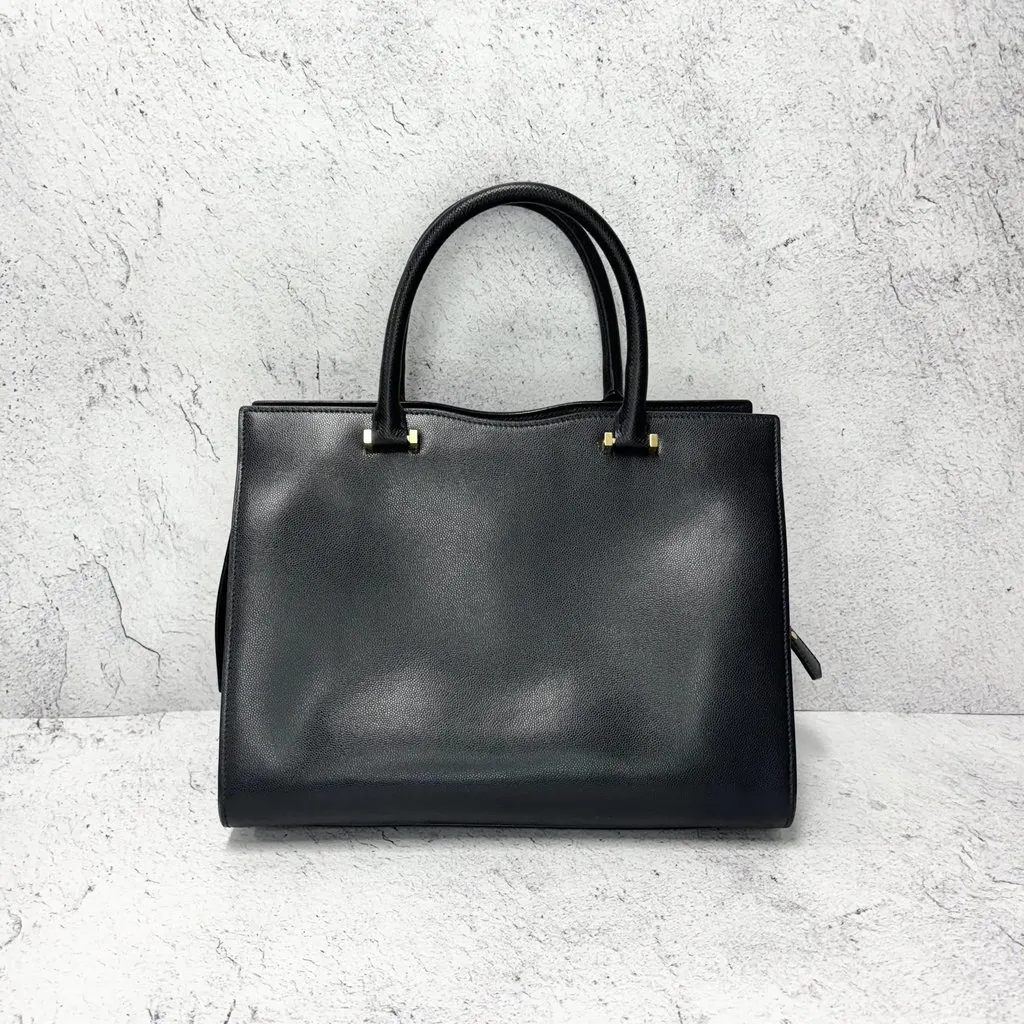 Saint Laurent Uptown Medium Shoulder Bag Black Black Leather Good - Inside View