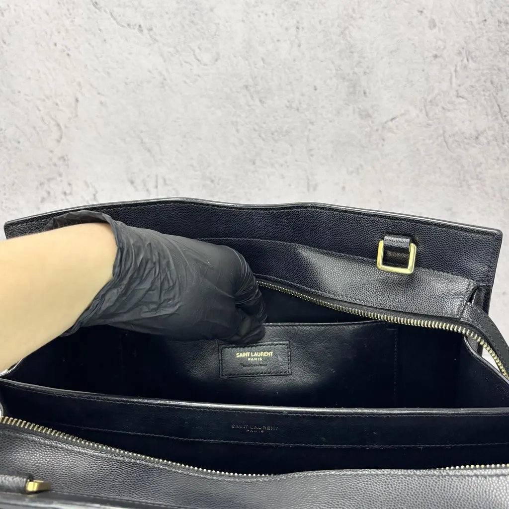 Saint Laurent Uptown Medium Shoulder Bag Black Black Leather Good - Box View
