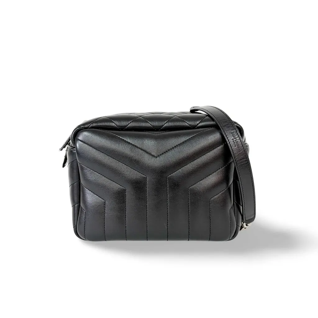 Saint Laurent Lou Camera Bag Quilted Leather Black Silver Hardware MultiColor Leather Good - Front View