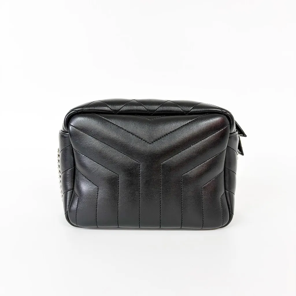 Saint Laurent Lou Camera Bag Quilted Leather Black Silver Hardware MultiColor Leather Good - Inside View