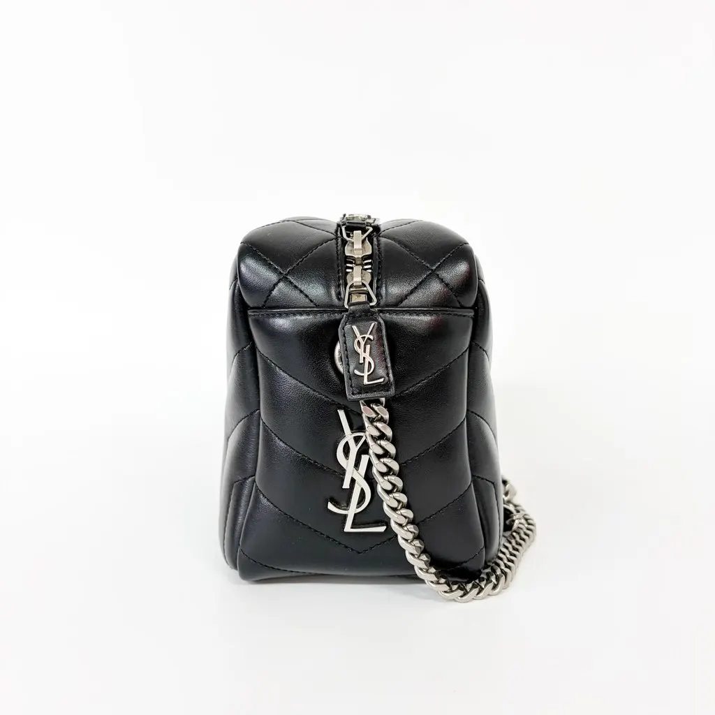 Saint Laurent Lou Camera Bag Quilted Leather Black Silver Hardware MultiColor Leather Good - Model View