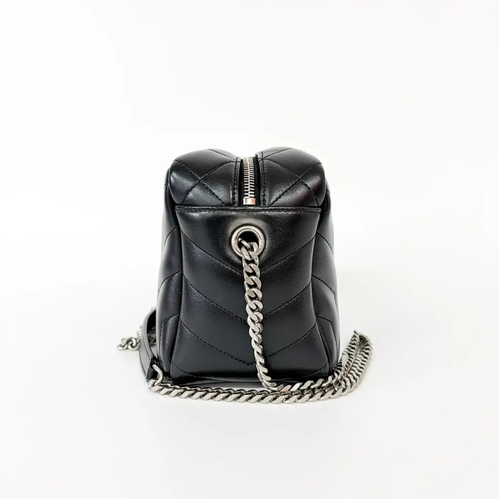 Saint Laurent Lou Camera Bag Quilted Leather Black Silver Hardware MultiColor Leather Good - Box View